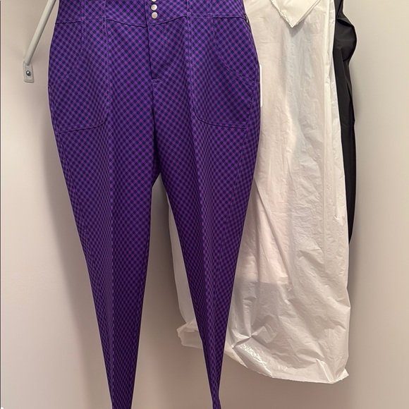 Purple and navy Checkered Golf pants - Picture 3 of 10